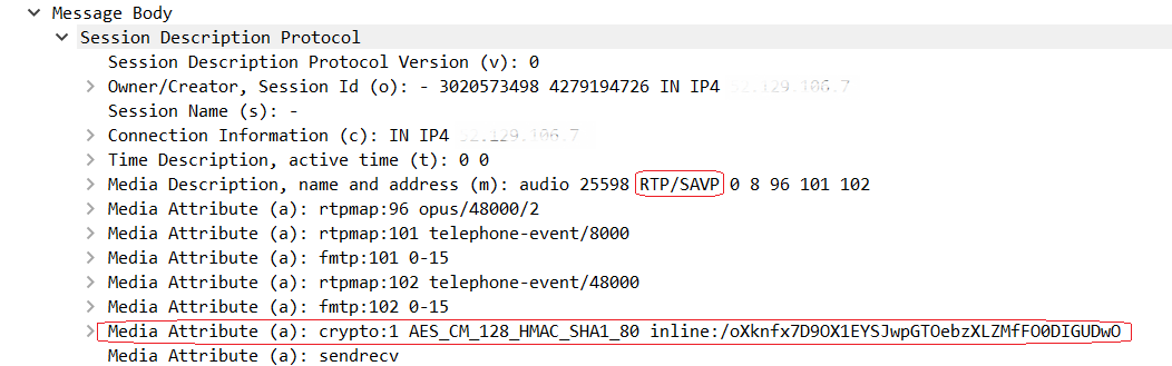 SRTP Incoming Call