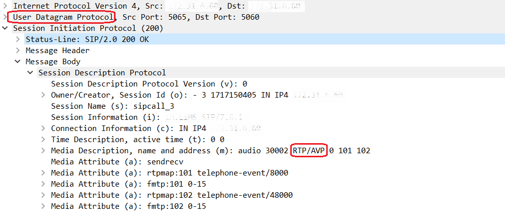 SIP/RTP Answer
